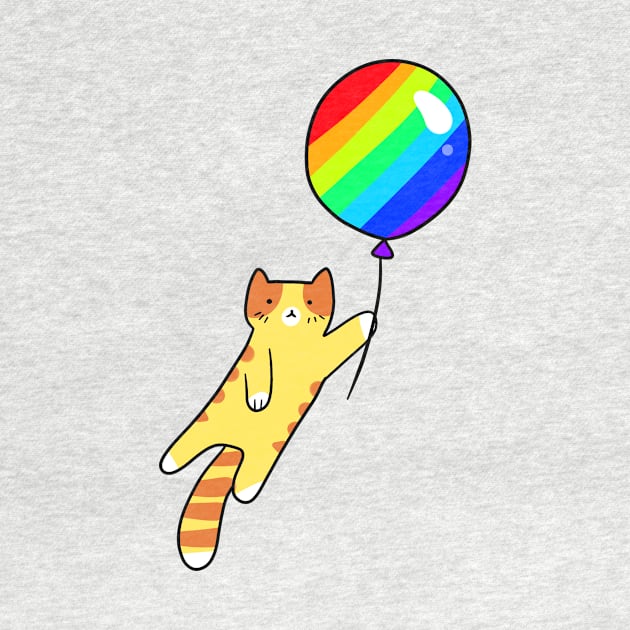 Rainbow Balloon Tabby Cat by saradaboru